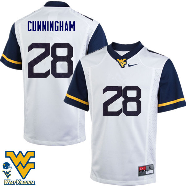 Men #28 Nunu Cunningham West Virginia Mountaineers College Football Jerseys-White - Click Image to Close